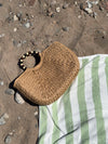 Trissino flettet taske med perlehang - Beige/sort