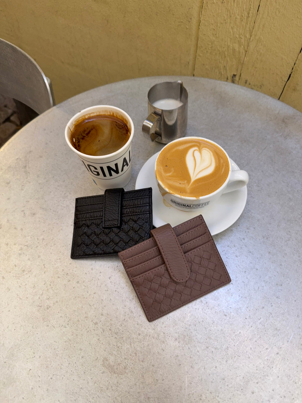 Boston flettet kortholder - Sort