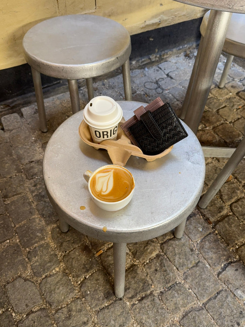 Boston flettet kortholder - Sort