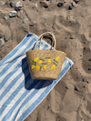 Terlizzi flettet taske med citroner - Beige/gul