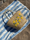 Terlizzi flettet taske med citroner - Beige/gul