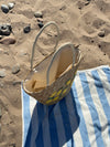 Terlizzi flettet taske med citroner - Beige/gul