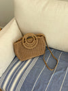 Capua flettet taske med strop - Beige