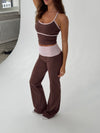 Essential folded yoga pants - Espresso/candyfloss