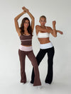 Essential folded yoga pants - Espresso/candyfloss