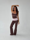 Essential folded yoga pants - Espresso/candyfloss