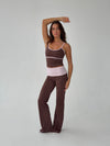 Essential folded yoga pants - Espresso/candyfloss