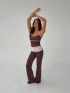 Essential folded yoga pants - Espresso/candyfloss
