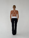 Essential folded yoga pants - Jet black/cloud