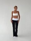 Essential folded yoga pants - Jet black/cloud