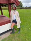 Sille frakke med ternet for - Beige
