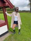Sille frakke med ternet for - Beige