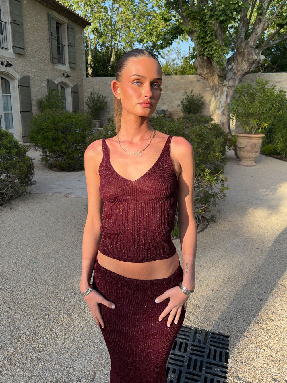 Malie glimmer tanktop - Bordeaux