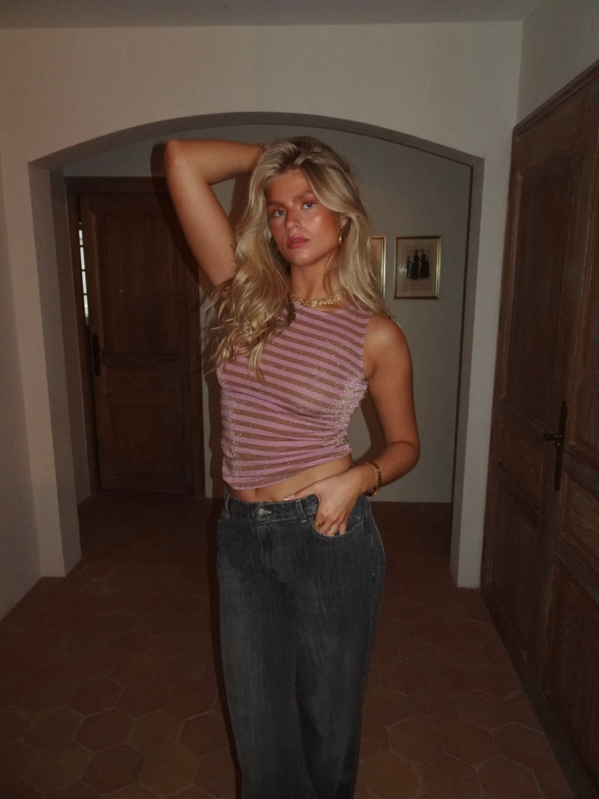Emmeline glimmertop - Lilla