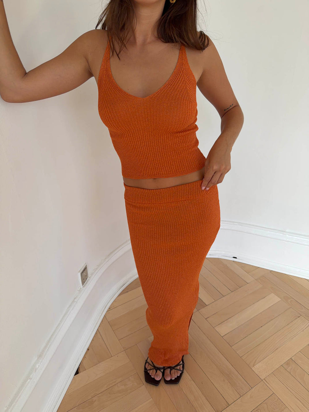 Malie glimmernederdel - Orange