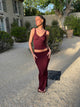 Malie glimmernederdel - Bordeaux