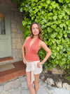 Julle glitter haltertop - Orange