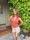 Julle glitter haltertop - Orange