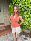Julle glitter haltertop - Orange