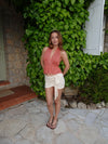 Julle glitter haltertop - Orange