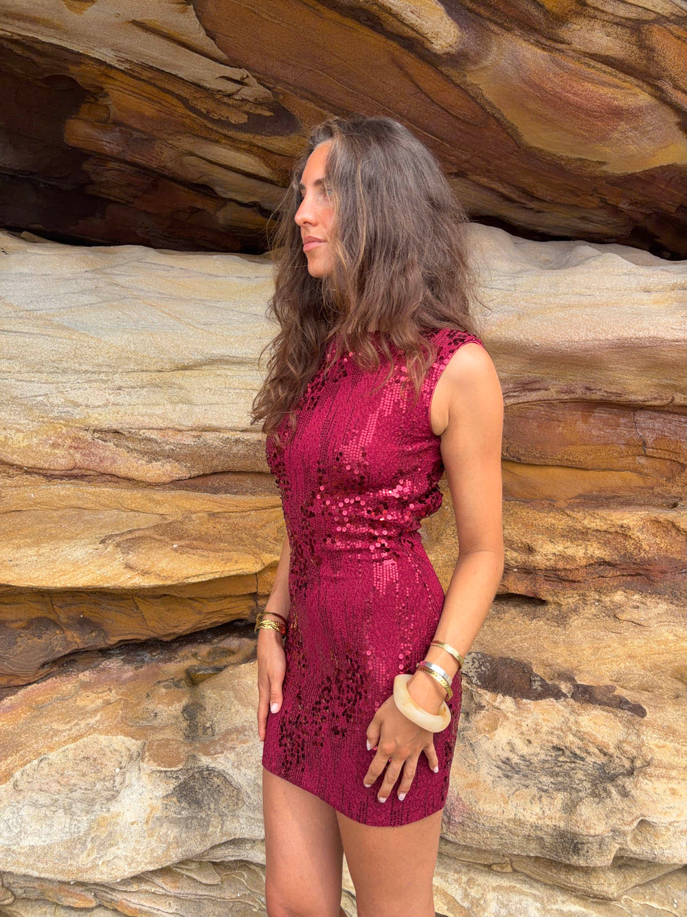 Balona glitterkjole - Rød