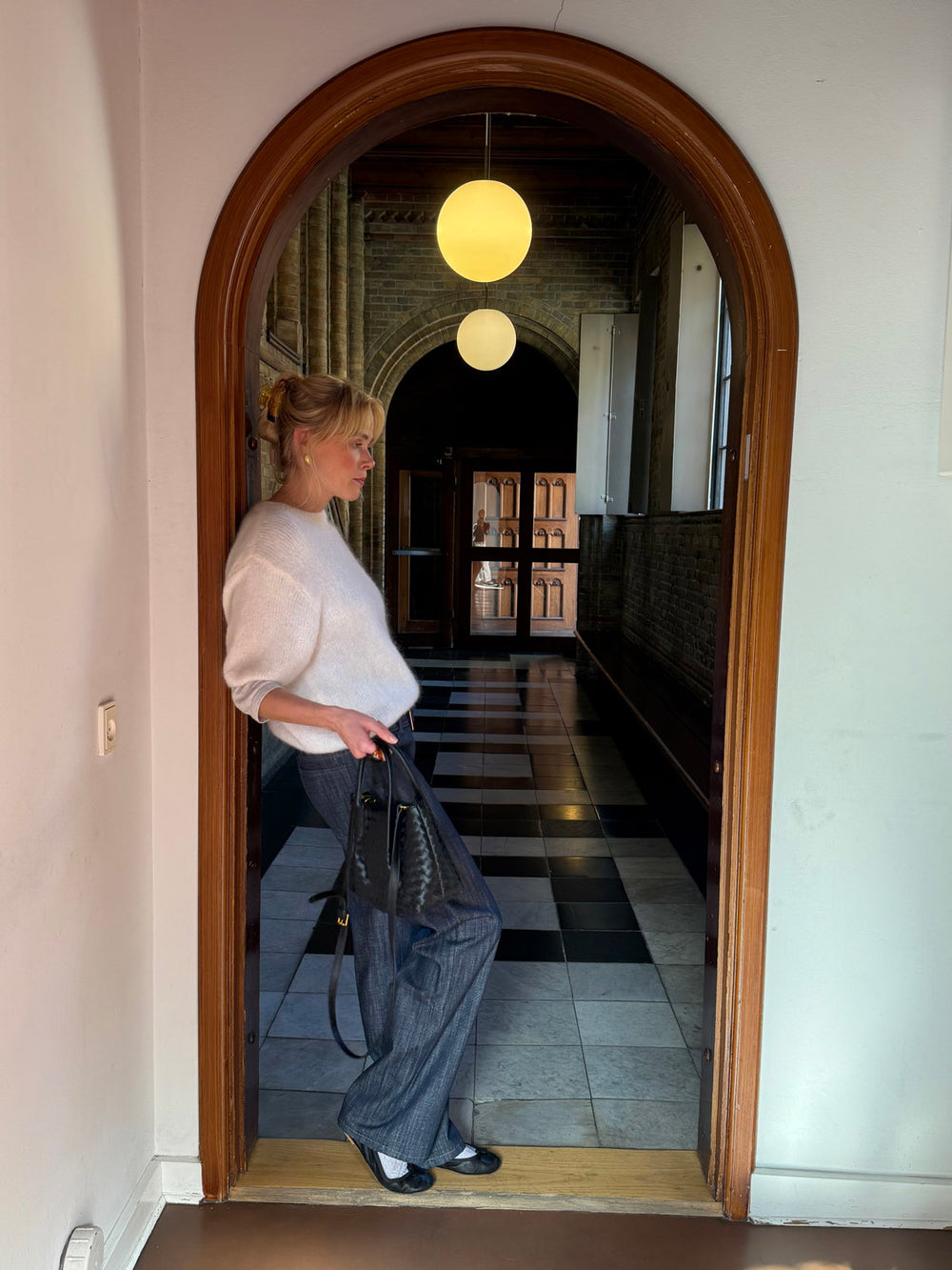 Cebo håndtaske i flet - Sort