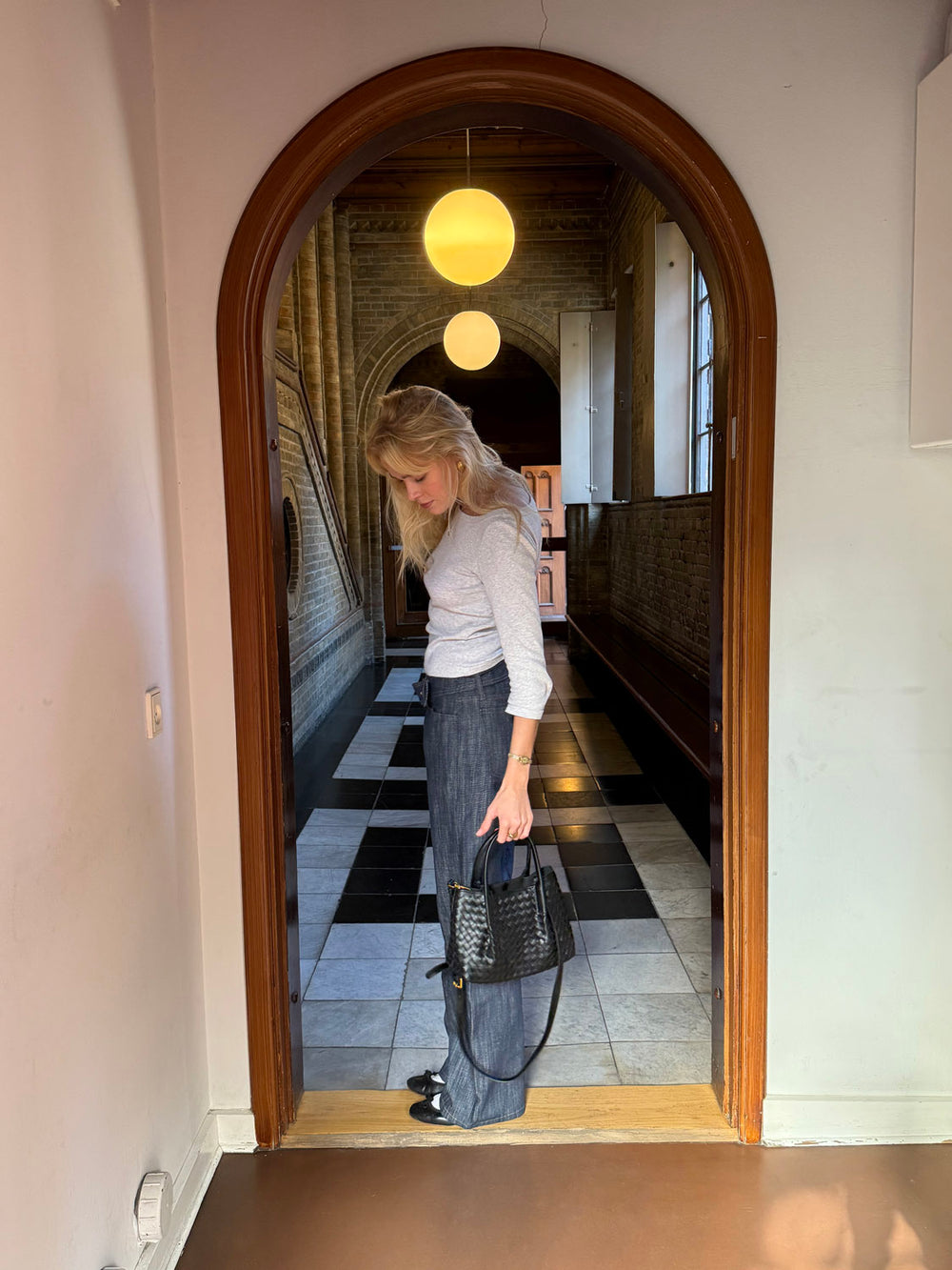 Cebo håndtaske i flet - Sort