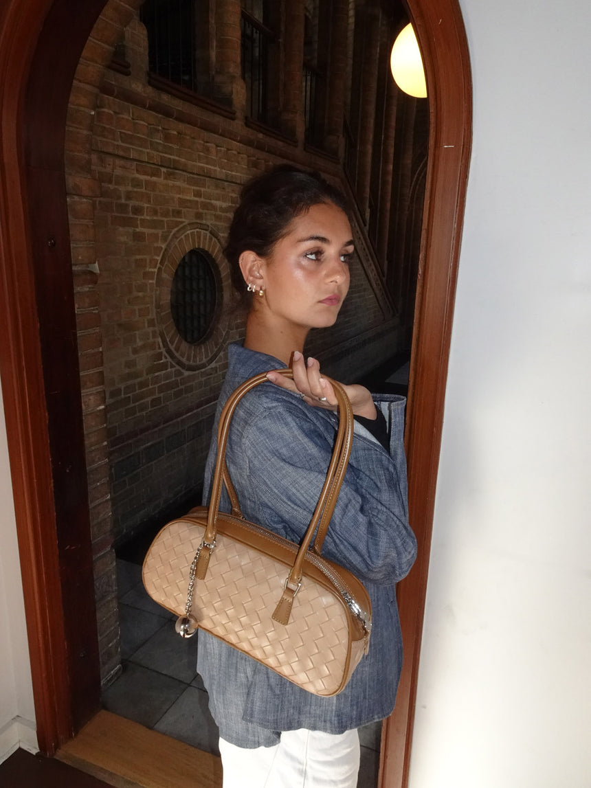 Noella håndtaske med mønster - Beige