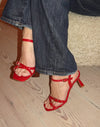Katianna hæle med spændedetaljer - Rød