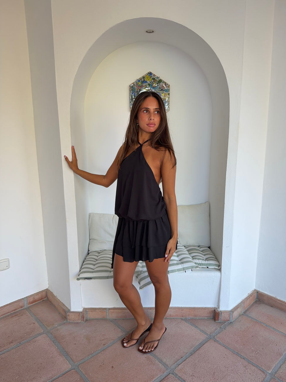 Lulitiana halterneck kjole - Sort