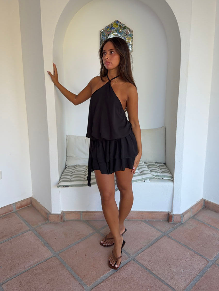 Lulitiana halterneck kjole - Sort