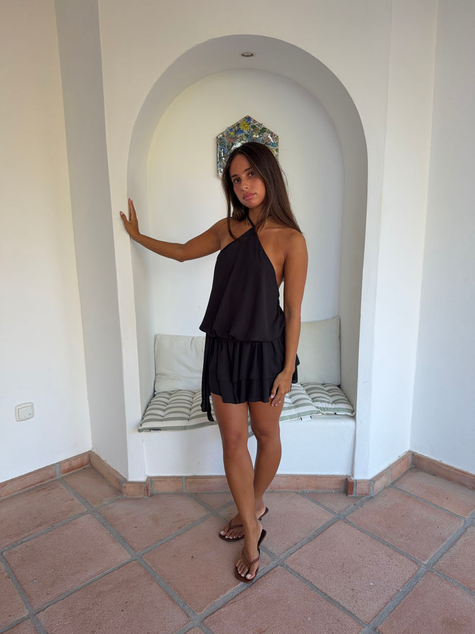 Lulitiana halterneck kjole - Sort