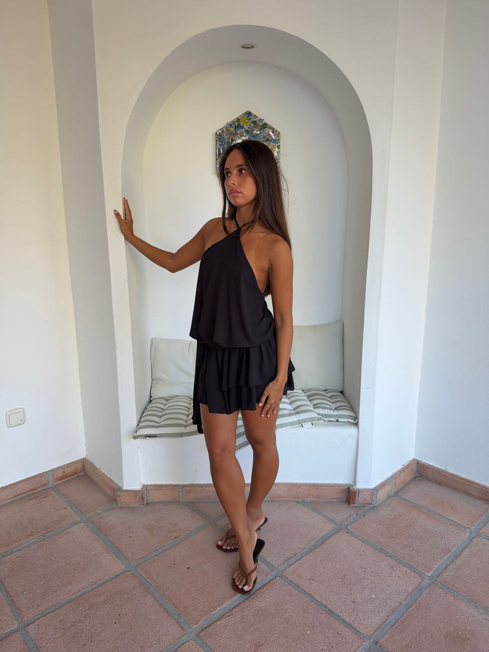 Lulitiana halterneck kjole - Sort