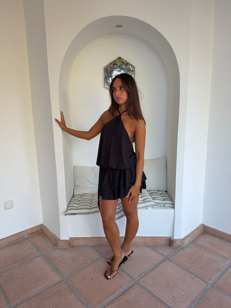 Lulitiana halterneck kjole - Sort