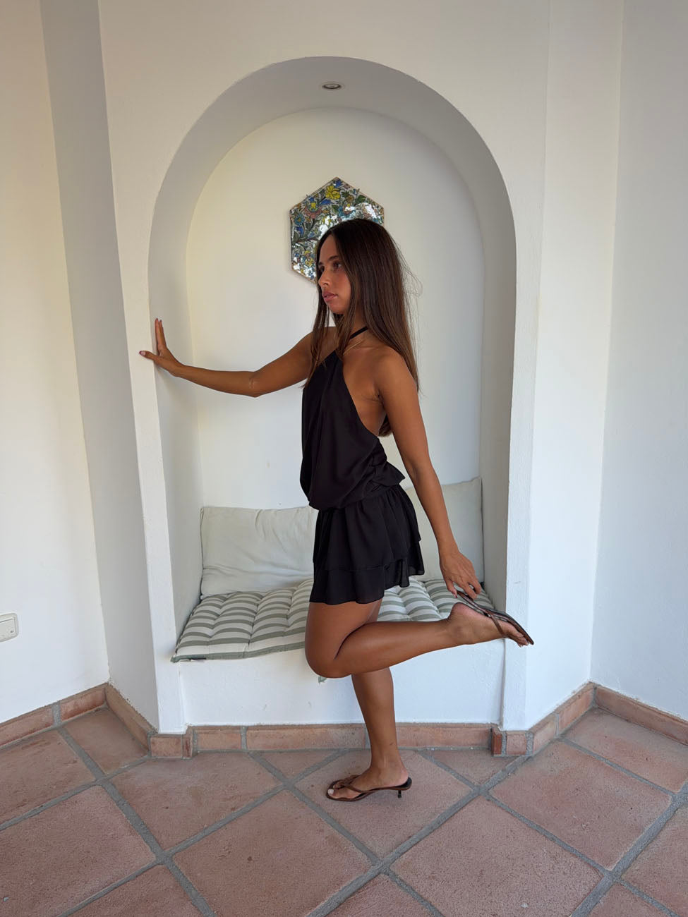 Lulitiana halterneck kjole - Sort