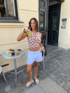 Liviana halterneck med tern - Rød/beige