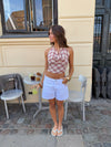 Liviana halterneck med tern - Rød/beige