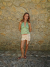 Ariene satin halterneck top - Grøn