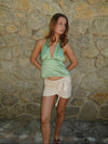 Ariene satin halterneck top - Grøn