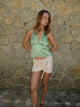 Ariene satin halterneck top - Grøn