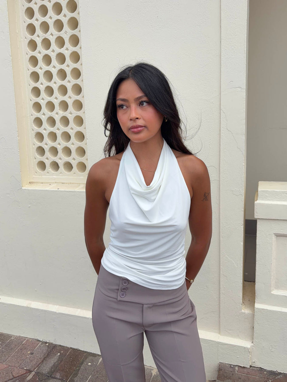 Dora halterneck top - Hvid