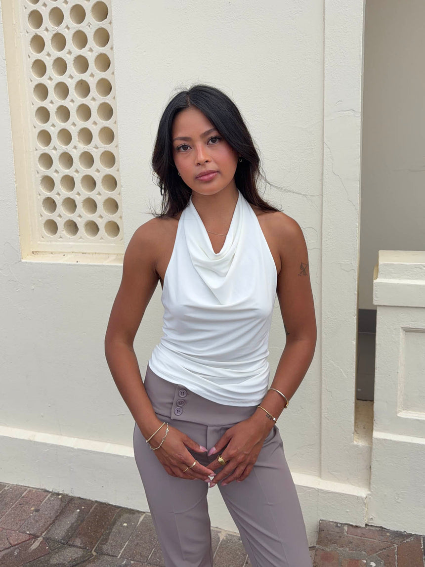 Dora halterneck top - Hvid