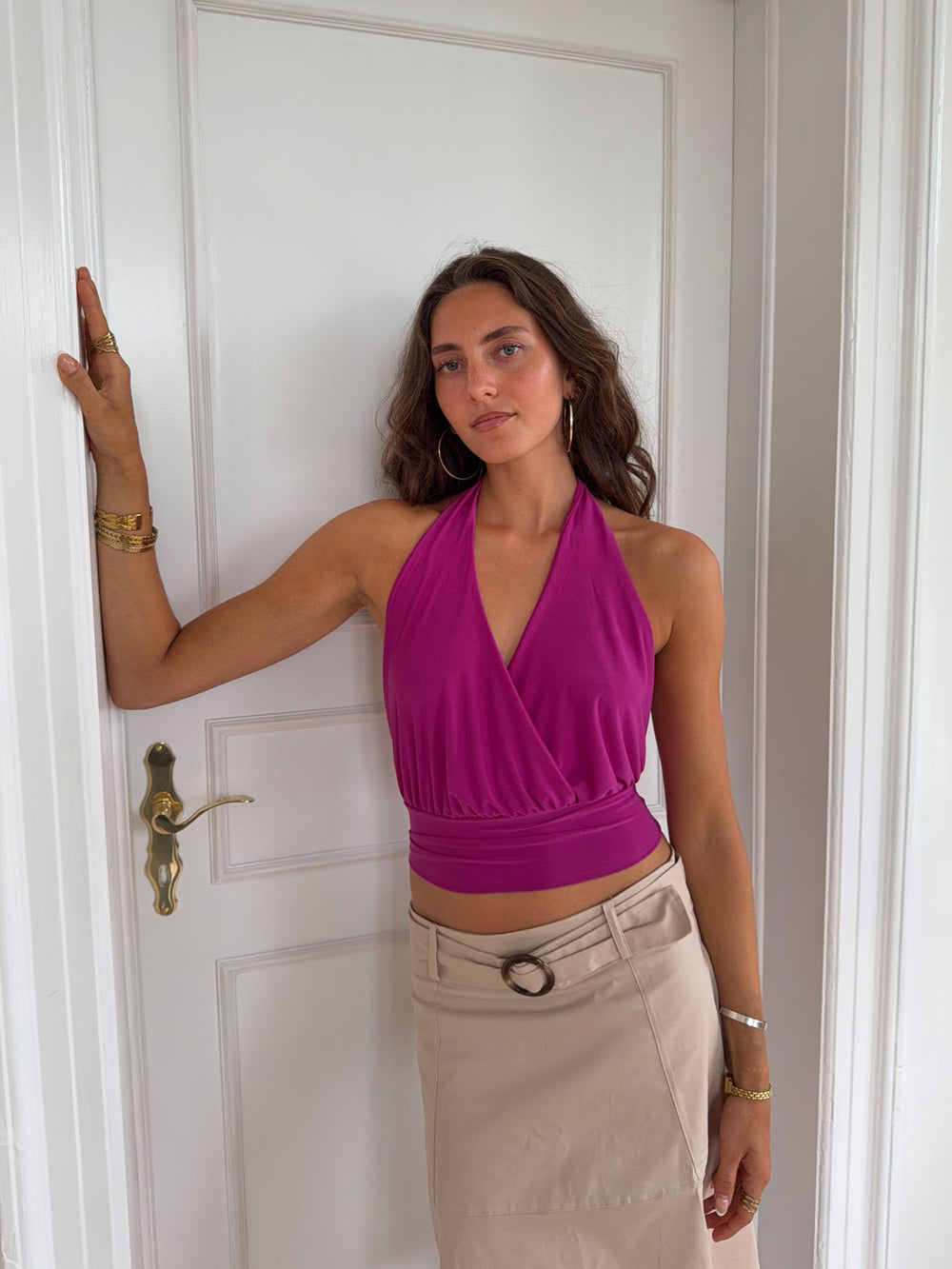 Darina halterneck top - Pink