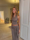 Tella halternecktop - Taupe