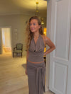 Tella halternecktop - Taupe