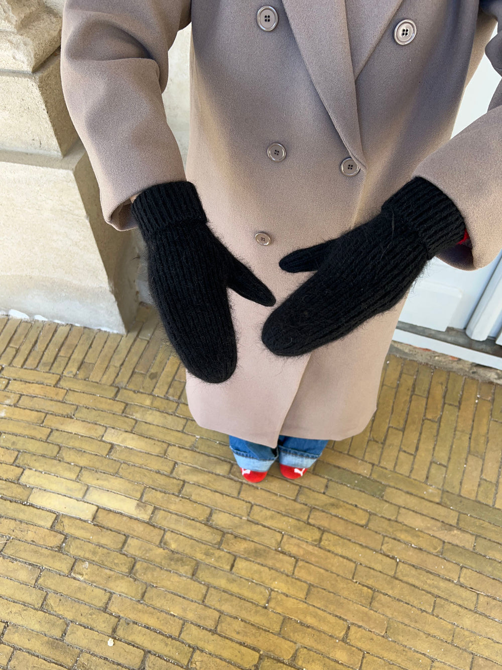 Fluffy handsker - Sort