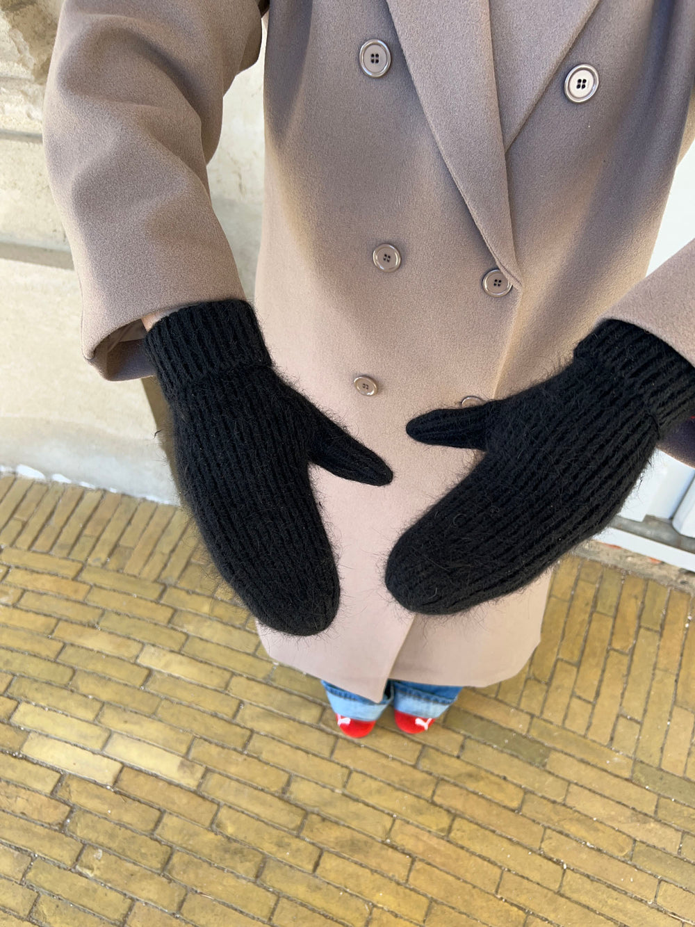 Fluffy handsker - Sort