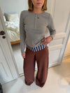 Roxana henley bluse - Grå