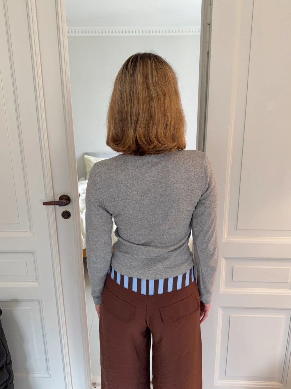 Roxana henley bluse - Grå