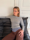 Roxana henley bluse - Grå